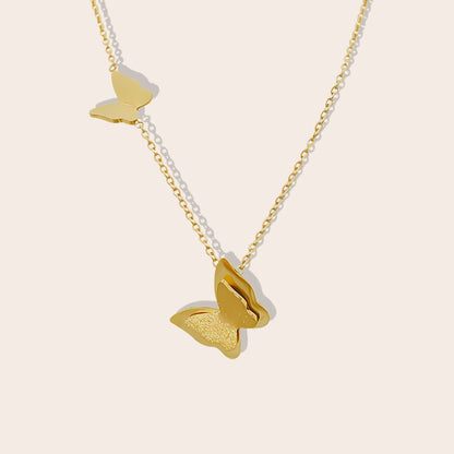 Belle Butterfly Necklace in gold. Crafted from durable stainless steel.