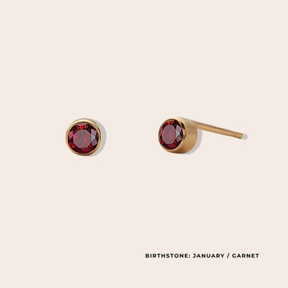 Birthstone Classic Studs January. Made from stainless steel and available in luxurious 14K gold, sleek silver, or rose gold plating, these stunning earrings feature Swarovski style crystals.