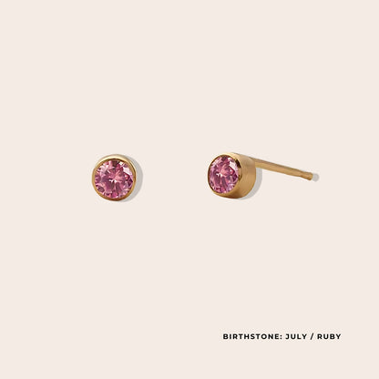 Birthstone Classic Studs July. Made from stainless steel and available in luxurious 14K gold, sleek silver, or rose gold plating, these stunning earrings feature Swarovski style crystals.