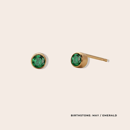 Birthstone Classic Studs May. Made from stainless steel and available in luxurious 14K gold, sleek silver, or rose gold plating, these stunning earrings feature Swarovski style crystals.