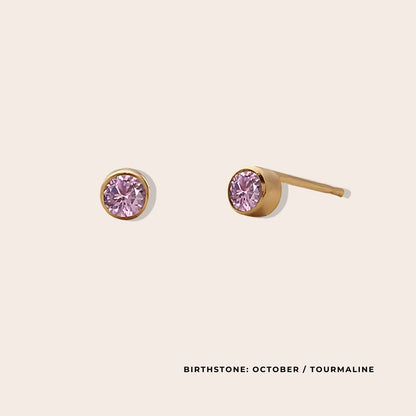 Birthstone Classic Studs October. Made from stainless steel and available in luxurious 14K gold, sleek silver, or rose gold plating, these stunning earrings feature Swarovski style crystals.