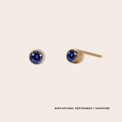 Birthstone Classic Studs September. Made from stainless steel and available in luxurious 14K gold, sleek silver, or rose gold plating, these stunning earrings feature Swarovski style crystals.