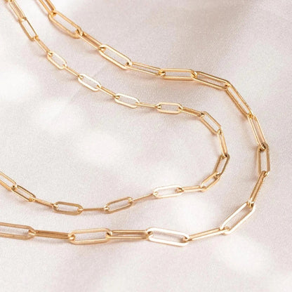 Cara Classic Paperclip Chain. Made from premium stainless steel and adorned with a radiant gold finish.