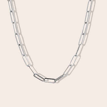 Cara Classic Paperclip Chain. Made from premium stainless steel and adorned with a radiant silver finish.